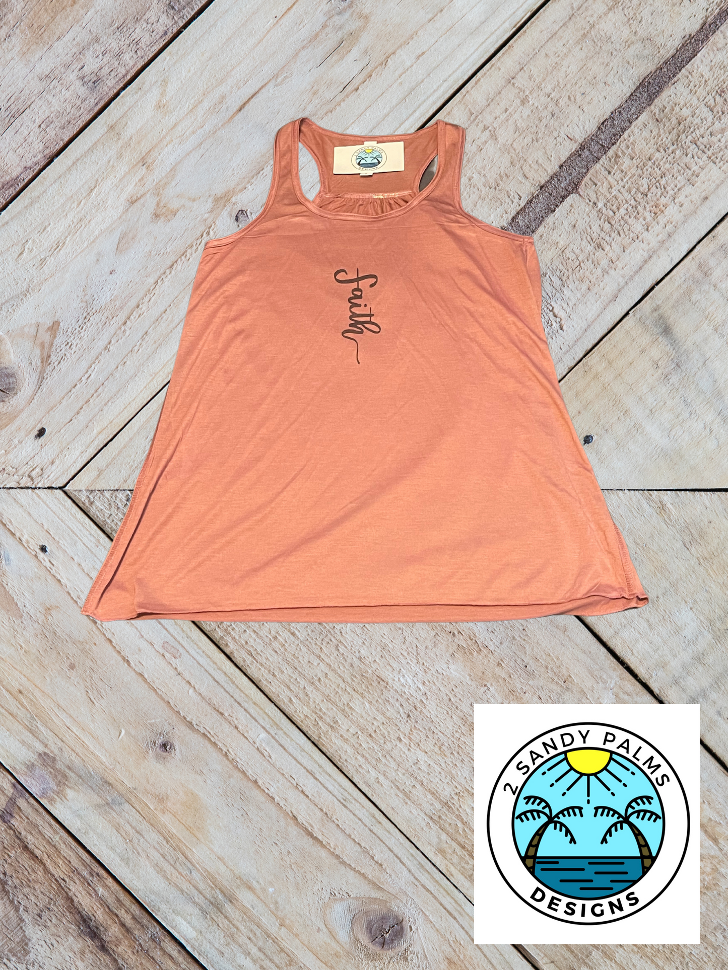 Rose Gold Faith Razor back Tank top