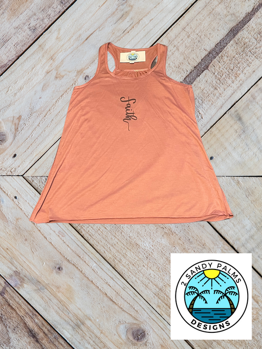 Rose Gold Faith Razor back Tank top