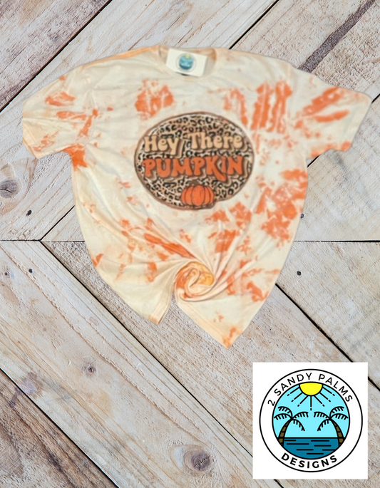 Orange bleached Hey There Pumpkin T-shirt
