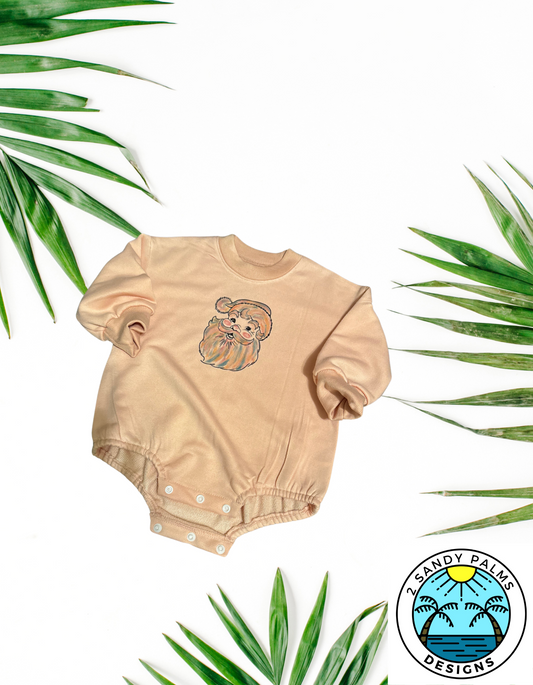 peach santa baby bubble romper