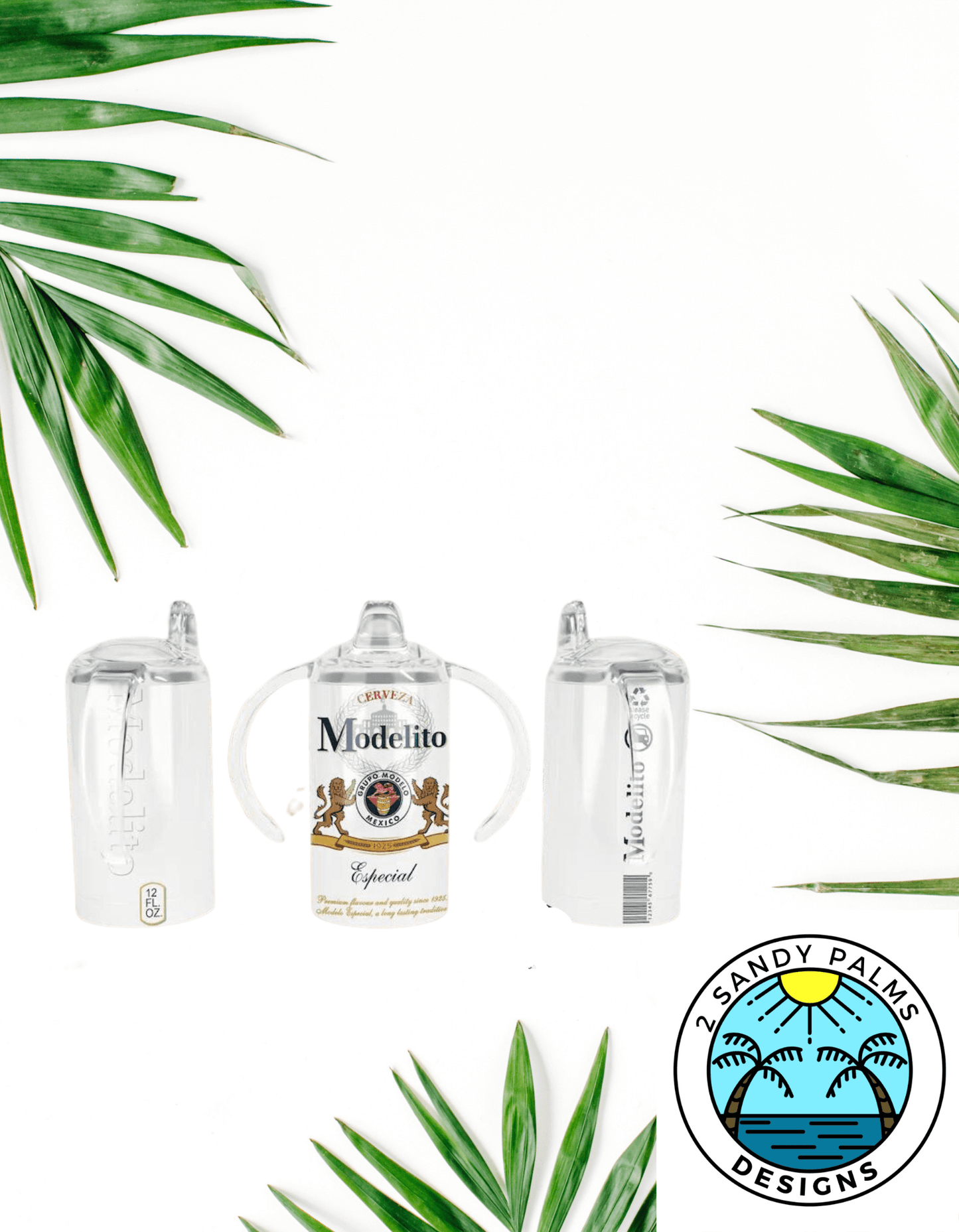 12oz Modelito Especial Duo/sippy Black and white tumbler