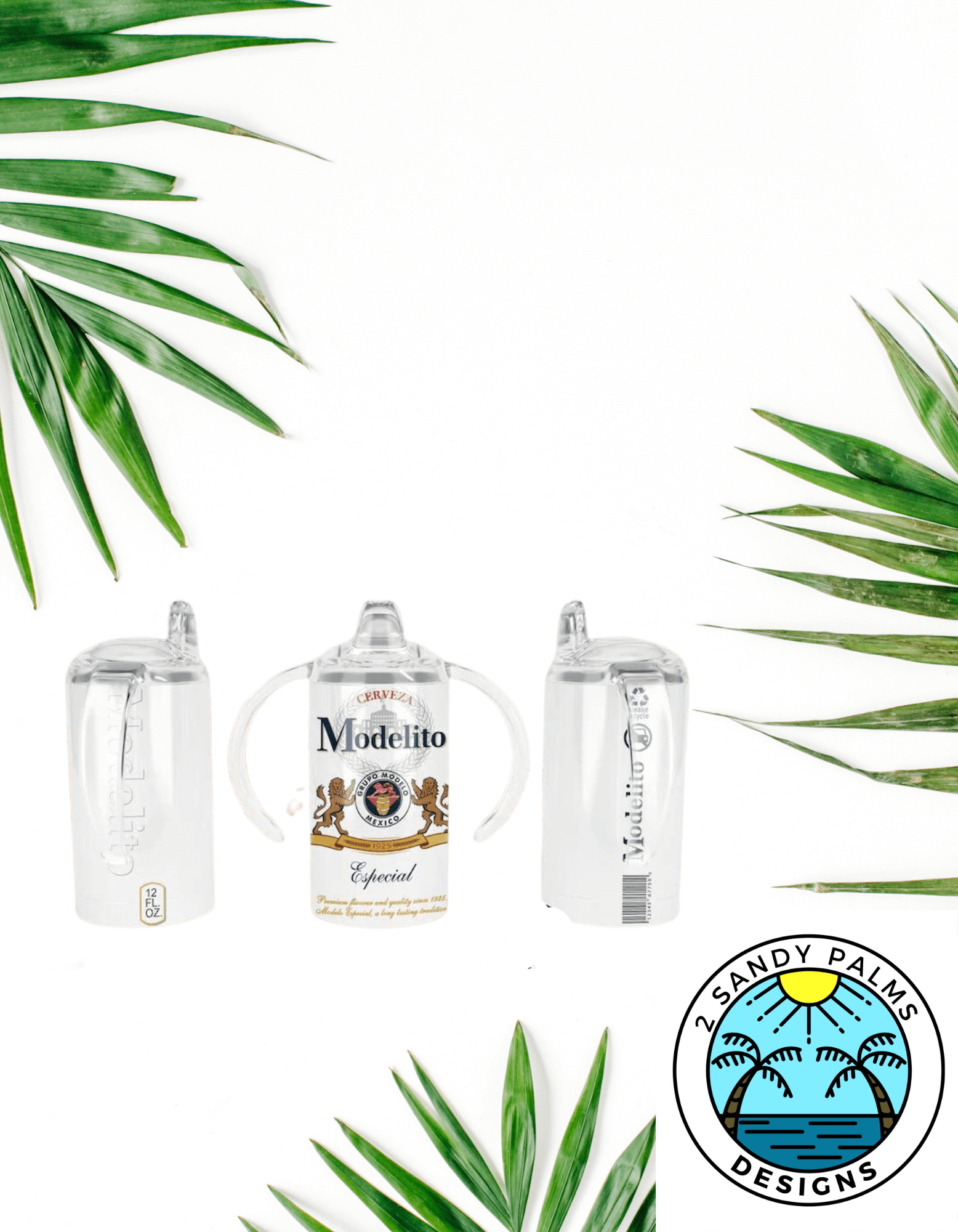 12oz Modelito Especial Duo/sippy Black and white tumbler