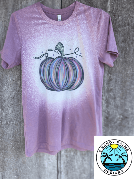 purple lavendar colorful pumpkin shirt bleached sublimated