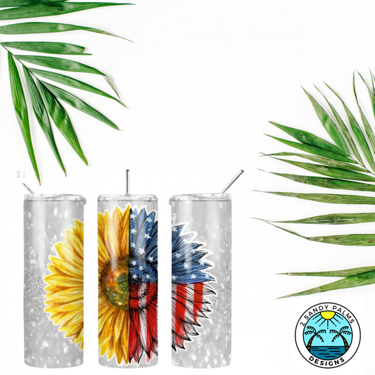 20oz. sunflower flag skinny tumbler
