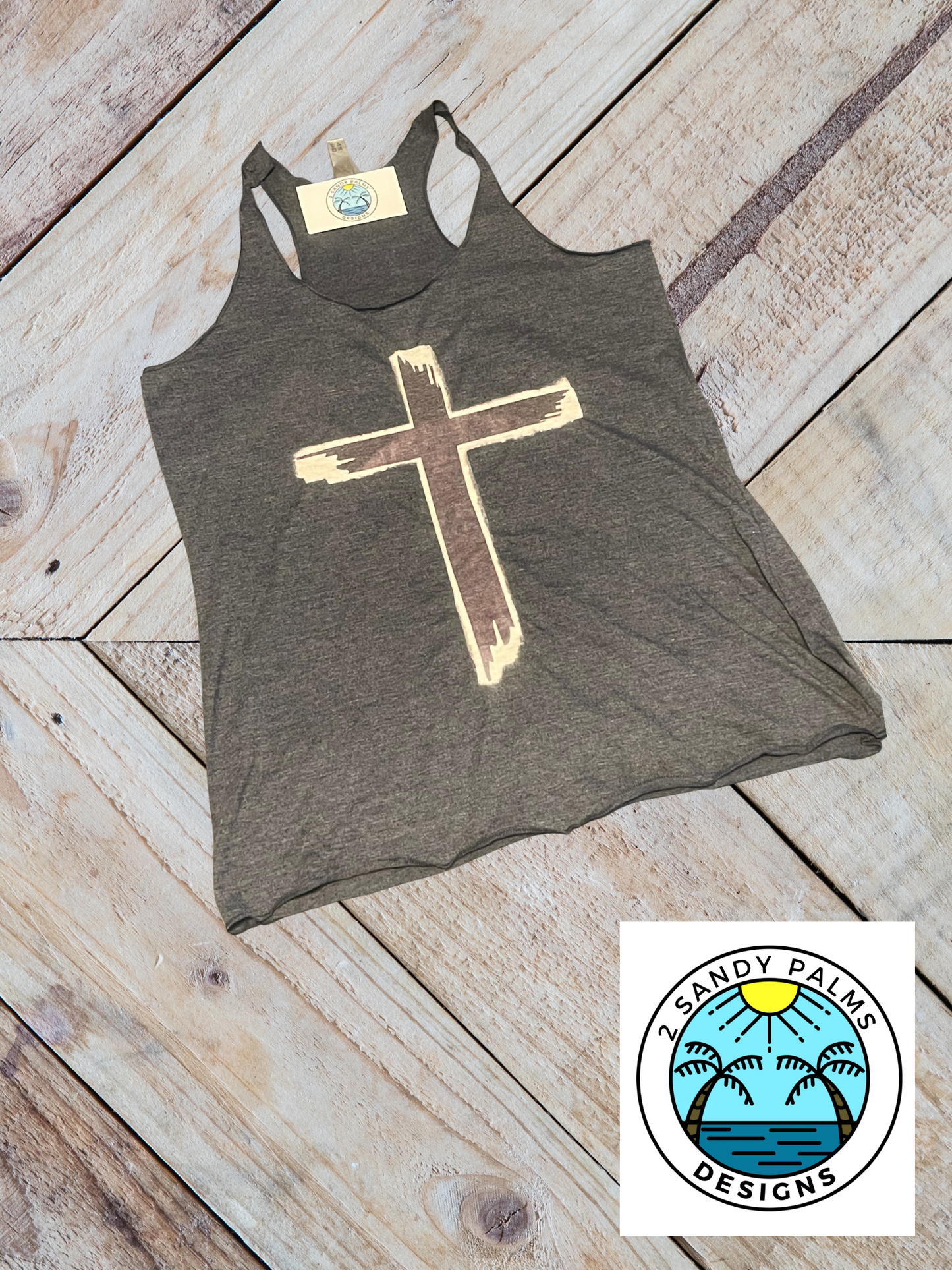 Dark Gray Cross Tank top