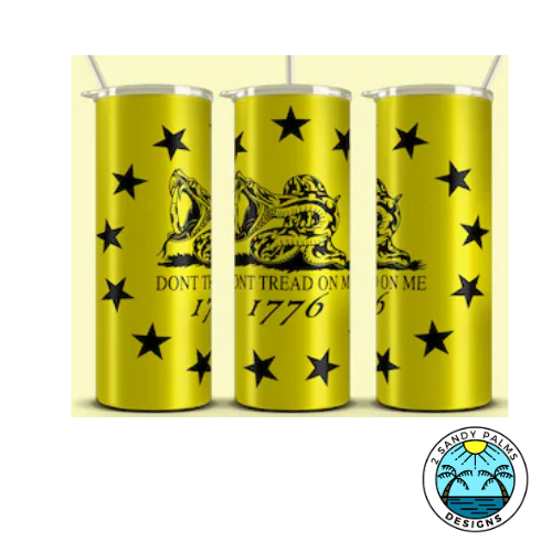 20oz Yellow Dont Tread On Me Tumbler