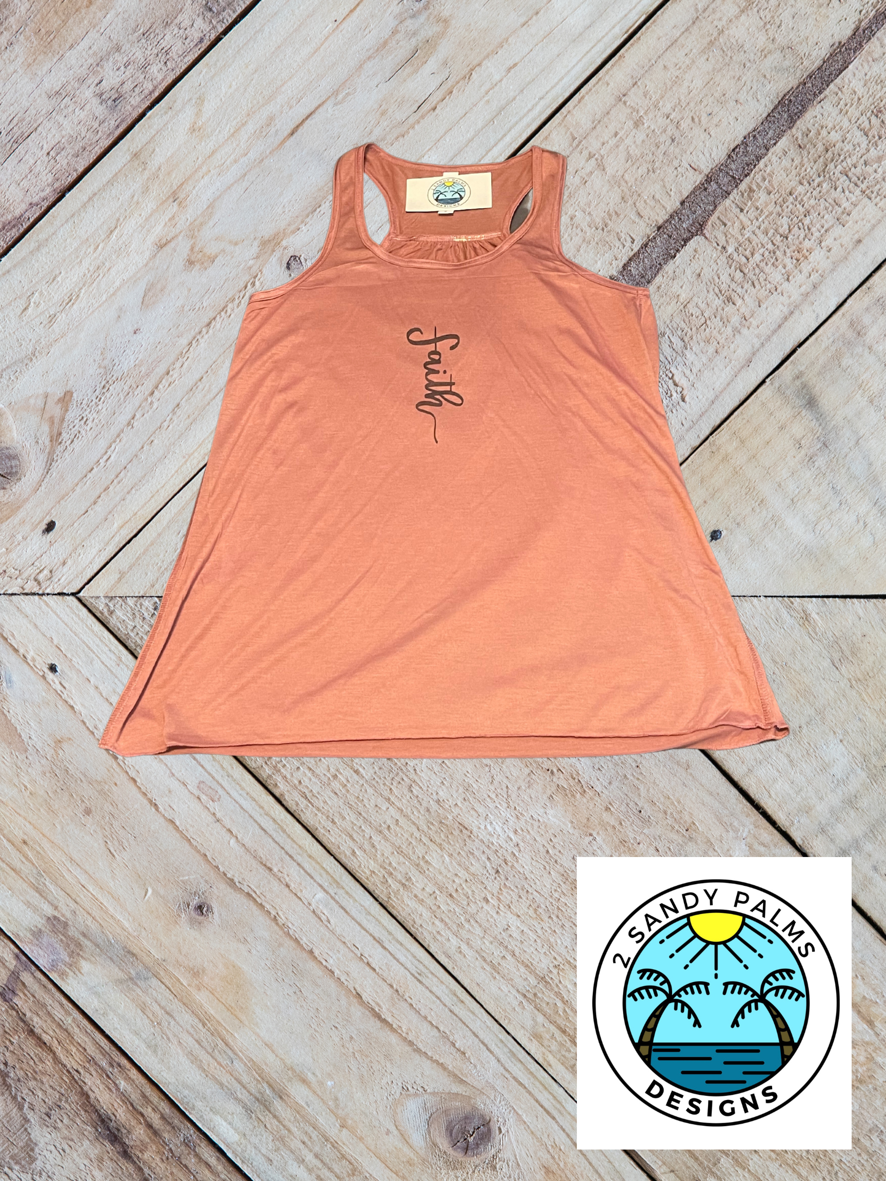 Rose Gold Faith Razor back Tank top 