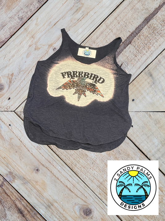 Freebird Dark Gray bleached Tank top