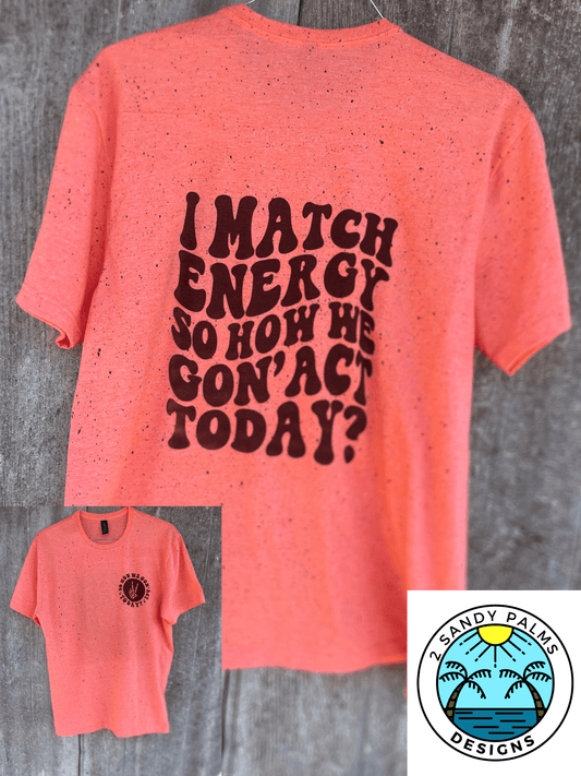 Orange with Black paint splatter shirt I match energy