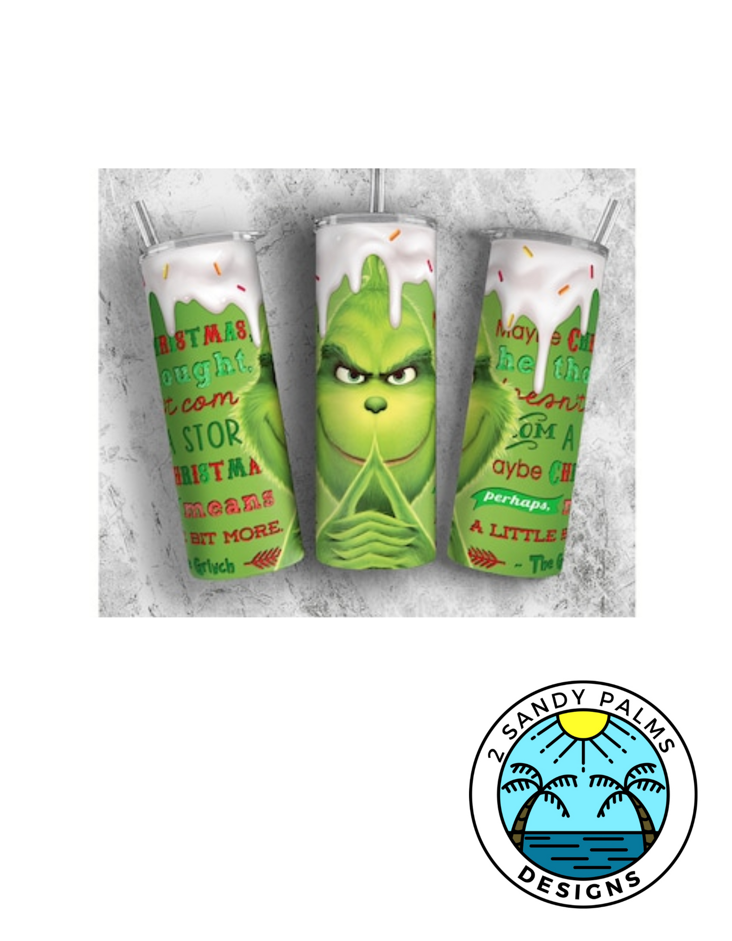 20oz Skinny Green Grinch Tumbler